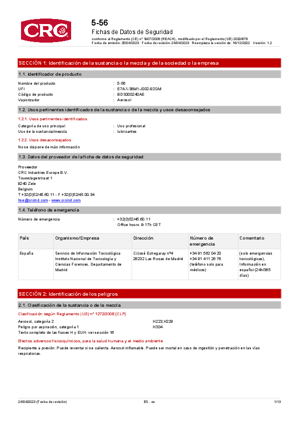 CRC33024-AB CRC1032237